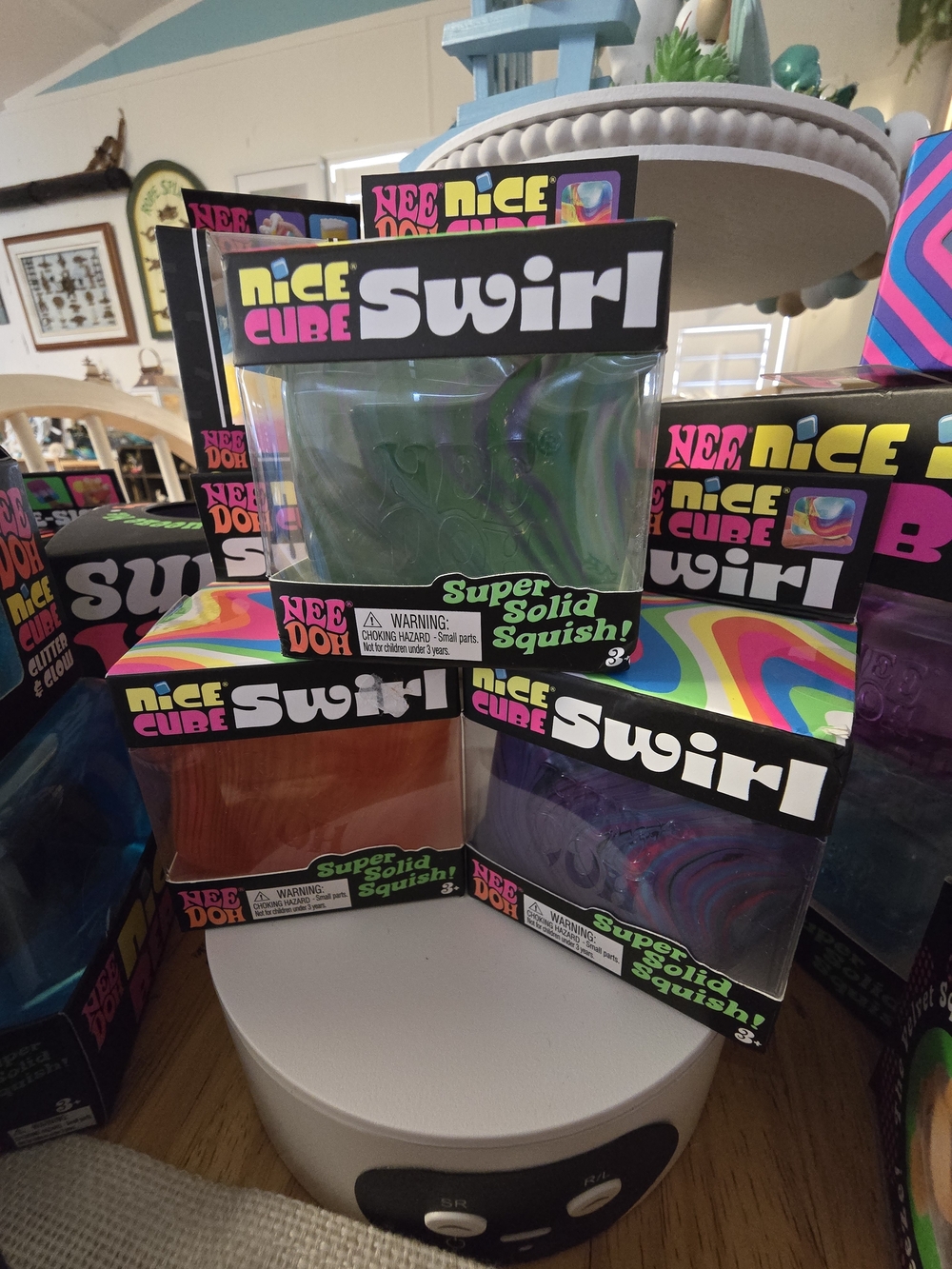 SET OF 3! SCHYLLING NeeDoh Nice Cube Swirl Kids Toy -